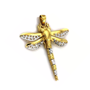 Zawieszka złota ażurowa ważka w dwóch kolorach CI 3656A próba 375