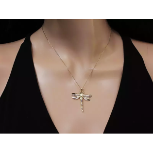 Zawieszka złota ażurowa ważka w dwóch kolorach CI 3656A próba 375