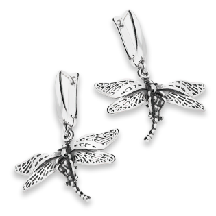 Kolczyki srebrne ważka oksydowana/ang.zap. SZ342 próba 925