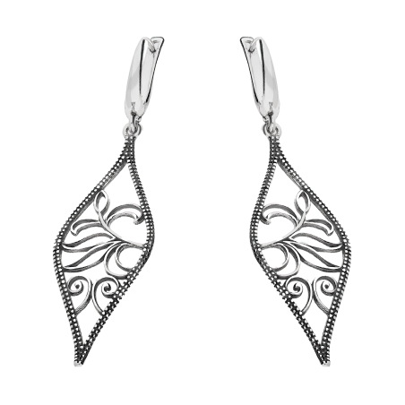 Kolczyki srebrne ażurowa łezka/ang.zap SZ344 próba 925