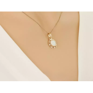 Zawieszka złota z opalem jubilerskim w falbance CI 8828E-2393F OPL próba 585