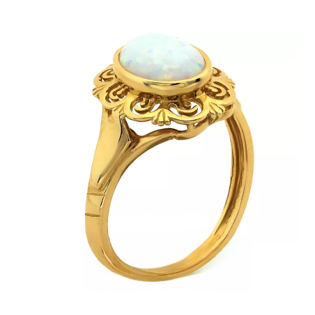 Pierścionek złoty z opalem jubilerskim w falbance CI 8828E-66541G OPL próba 585