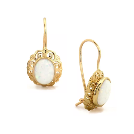 Kolczyki złote z opalem jubilerskim w falbance/big.zam. CI 8828E-2393F OPL próba 585