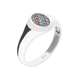 Srebrny Sygnet z Cyrkoniami pr. 925 - JubilerSezam.pl