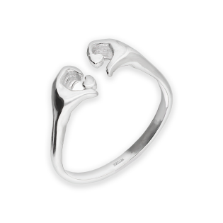 Pierścionek srebrny serce w dłoniach AT763 próba 925