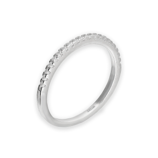 Pierścionek srebrny z rzędem białych cyrkonii AT782 próba 925