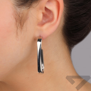 Kolczyki srebrne owalna płaska ramka/sztyft PW724 ROD 45mm-5,00 próba 925