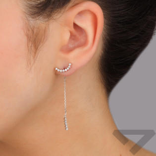 Kolczyki srebrne rząd cyrkonii na ankerze/sztyft TB 24137 próba 925