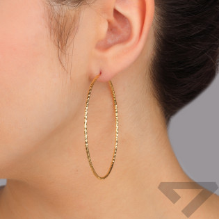 Kolczyki pozłacane kółka szarniry 60mm-1,5 PW696 GOLD dis 60mm-1,5 próba 925