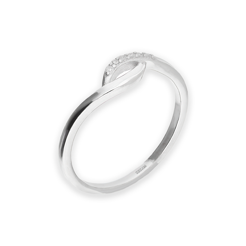 Srebrny pierścionek łezka z cyrkoniami pr. 925 - JubilerSezam.pl