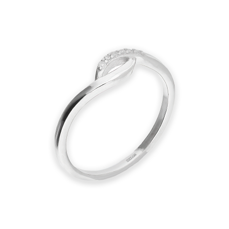 Pierścionek srebrny łezka z białymi cyrkoniami AT792 próba 925