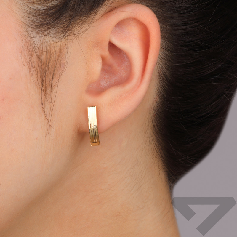 Złote Kolczyki Blaszki z Grawerem pr. 375 - JubilerSezam.pl