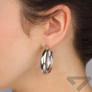 Kolczyki srebrne płaskie kółka rurka 40mm/sztyft PW694 ROD 40mm-8,00 próba 925