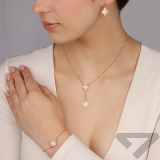 Pozłacany Naszyjnik Krawatka Koniczyna pr. 925 - JubilerSezam.pl