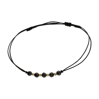 Bransoleta złota z czarnymi i żółtymi kulkami  VJ 3-spinel próba 585