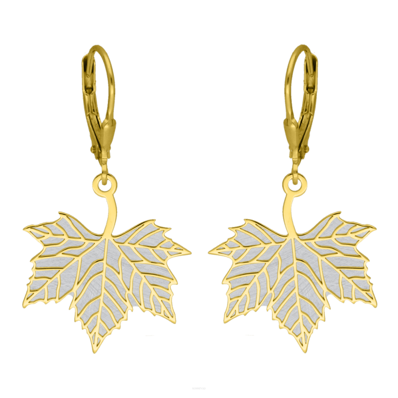 Kolczyki pozłacane liść klonu/big.zam. JZ 10291114 próba 925