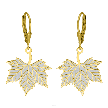 Kolczyki pozłacane liść klonu/big.zam. JZ 10291114 próba 925