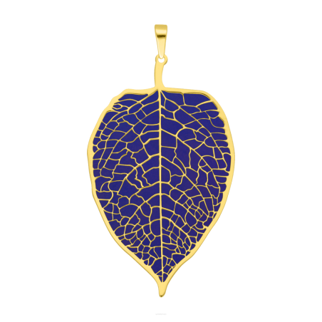 Zawieszka pozłacana ażurowy liść z tytanem JZ 10288615 próba 925