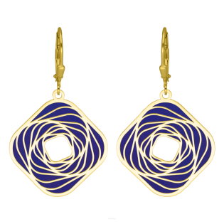 Kolczyki pozłacane kwadrat z tytanem/big.zam. JZ 10015115 próba 925