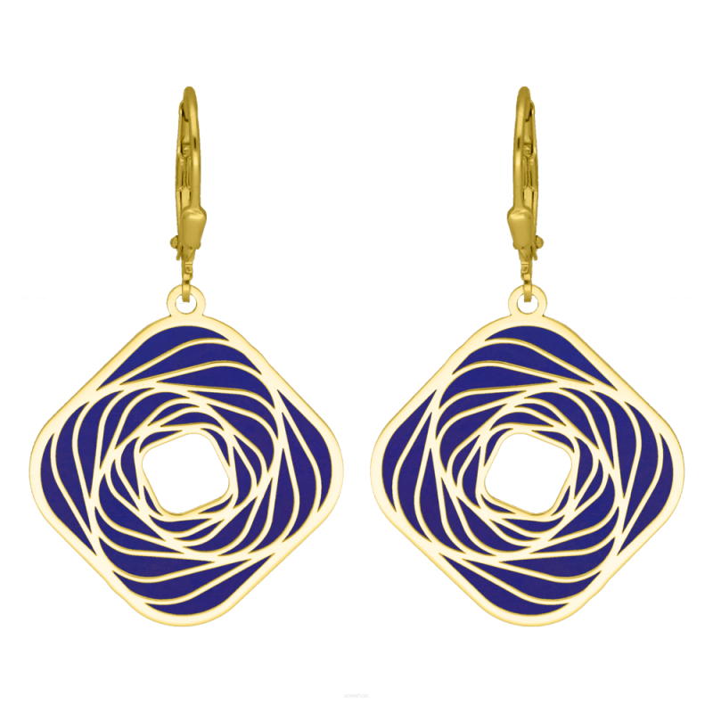 Kolczyki pozłacane kwadrat z tytanem/big.zam. JZ 10015115 próba 925