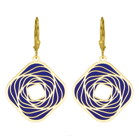 Kolczyki pozłacane kwadrat z tytanem/big.zam. JZ 10015115 próba 925