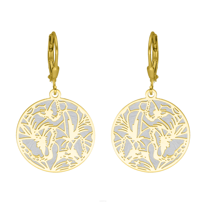 Kolczyki pozłacane ażurowe koło/big.zam. JZ 10301114 próba 925