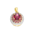 Zawieszka złota z rodolitem i białymi diamentami AW 90188 Y-RDT owal próba 585