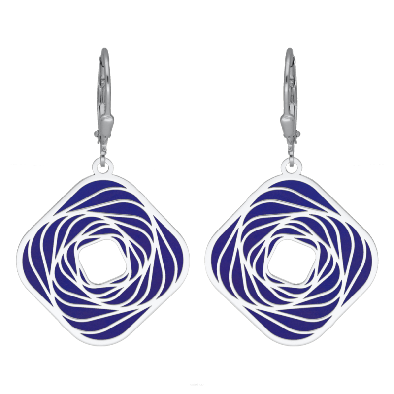 Kolczyki srebrne kwadrat z tytanem/big.zam. JZ 10015125 próba 925