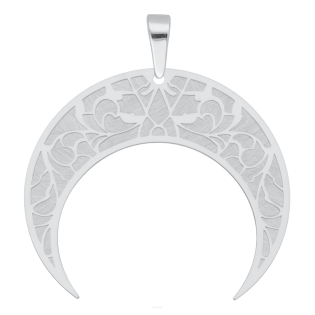 Zawieszka srebrna półksiężyc z matowym zdobieniem JZ 10250624 próba 925