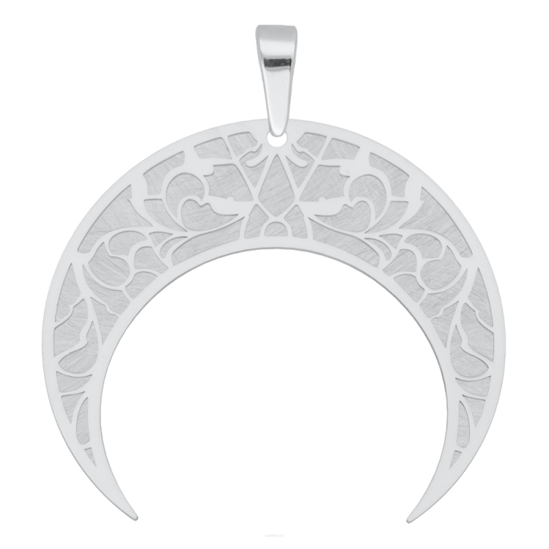 Zawieszka srebrna półksiężyc z matowym zdobieniem JZ 10250624 próba 925