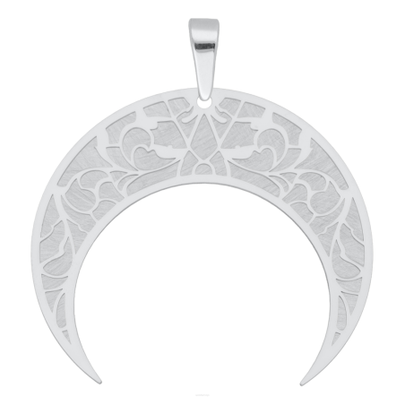 Zawieszka srebrna półksiężyc z matowym zdobieniem JZ 10250624 próba 925