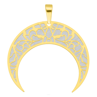 Zawieszka pozłacana półksiężyc z matowym zdobieniem JZ 10250614 próba 925