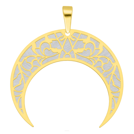 Zawieszka pozłacana półksiężyc z matowym zdobieniem JZ 10250614 próba 925