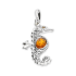 Zawieszka srebrna konik morski z bursztynem koniakowym FI SN1614-M-koniakowy próba 925