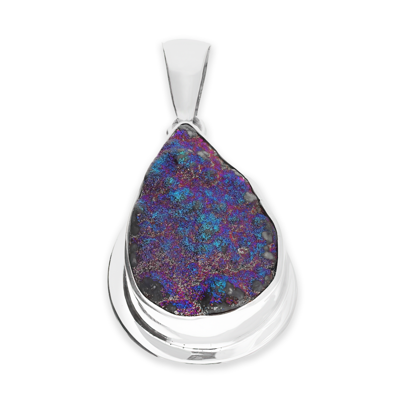 Zawieszka srebrna agat druzji z tytanem Brazylia GX-agd-45 próba 925