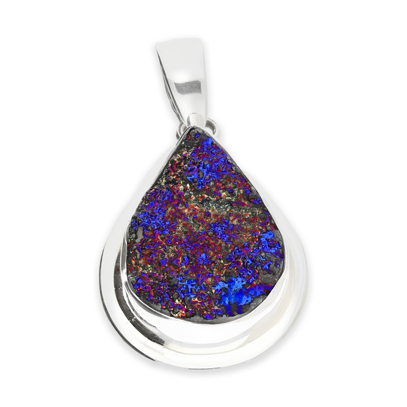 Zawieszka srebrna agat druzji z tytanem Brazylia GX-agd-48 próba 925