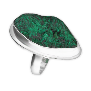 Srebrny Pierścionek z Malachitem pr. 925 - JubilerSezam.pl