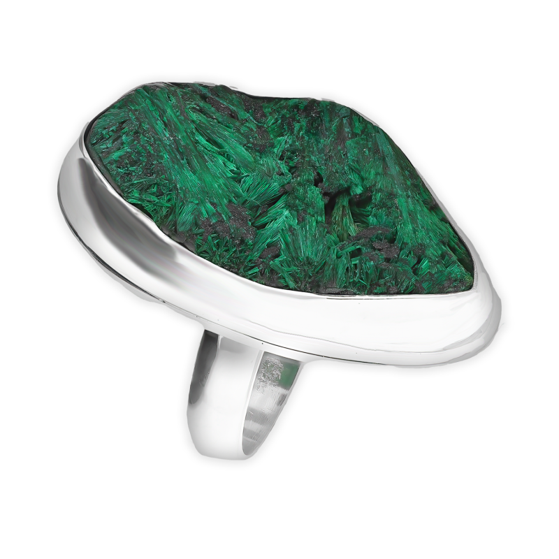 Srebrny Pierścionek z Malachitem pr. 925 - JubilerSezam.pl