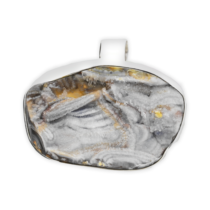 Srebrna Zawieszka Róża Chalcedonu pr. 925 Urugwaj - JubilerSezam.pl