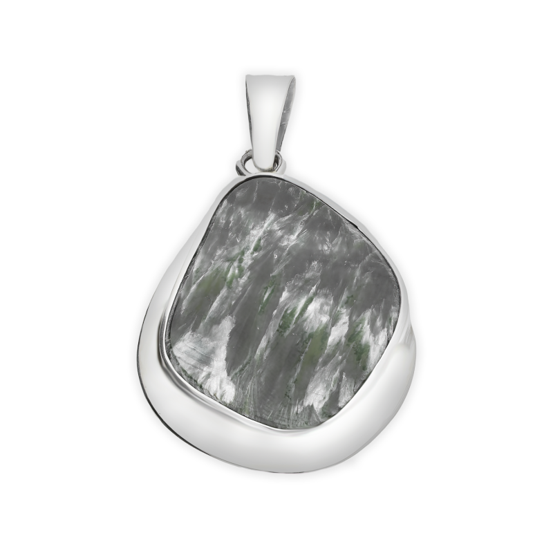 Zawieszka srebrna serafinit Syberia grey GX-seraf-33 próba 925