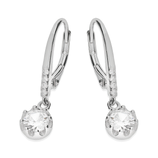 Kolczyki srebrne biała cyrkonia w ośmiu łapkach/big.zam. HS1890 próba 925