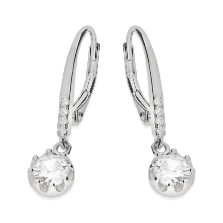 Kolczyki srebrne biała cyrkonia w ośmiu łapkach/big.zam. HS1890 próba 925