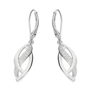 Kolczyki srebrne łezka w łezce z cyrkoniami/big.zam. HS1894 próba 925