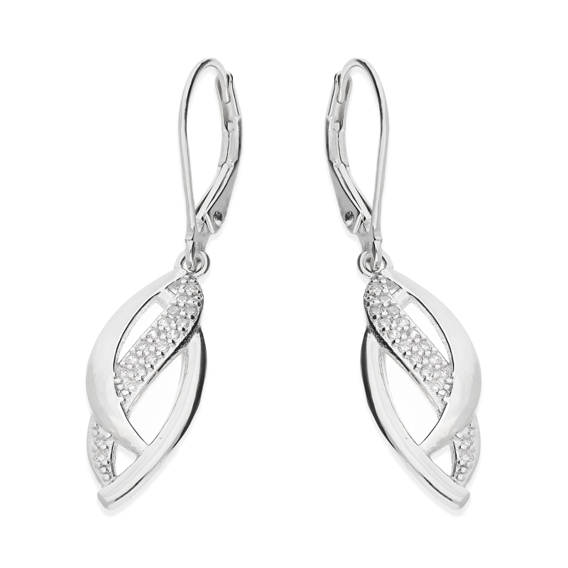 Kolczyki srebrne łezka w łezce z cyrkoniami/big.zam. HS1894 próba 925