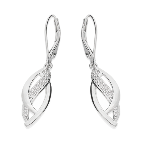 Kolczyki srebrne łezka w łezce z cyrkoniami/big.zam. HS1894 próba 925
