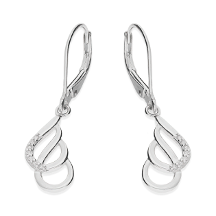 Kolczyki srebrne kropla w kropli z cyrkoniami/big.zam. HS1896 próba 925