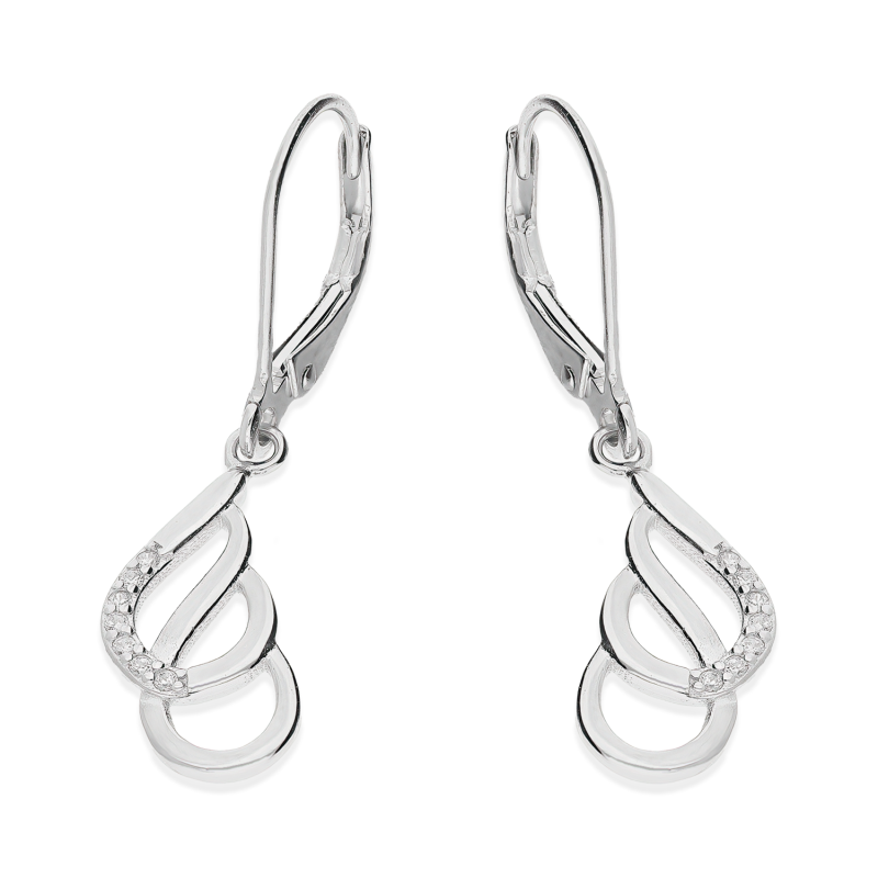 Kolczyki srebrne kropla w kropli z cyrkoniami/big.zam. HS1896 próba 925