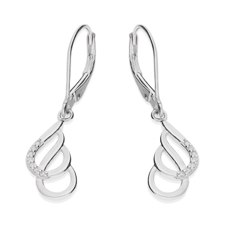Kolczyki srebrne kropla w kropli z cyrkoniami/big.zam. HS1896 próba 925