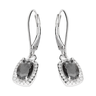 Kolczyki srebrne prostokątna czarna cyrkonia/big.zam. HS1901 czarny próba 925