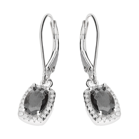 Kolczyki srebrne prostokątna czarna cyrkonia/big.zam. HS1901 czarny próba 925